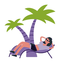 Woman relaxing outside in lounge chair