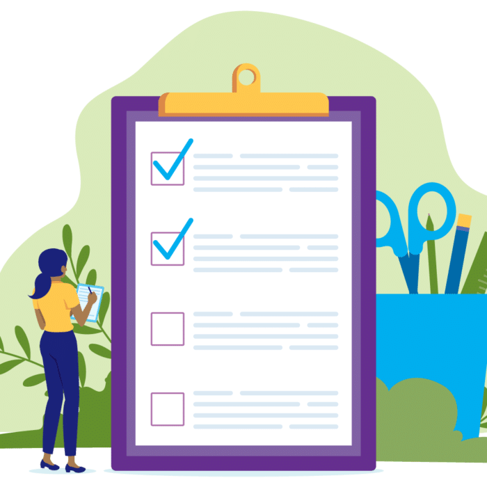 vector person of a checklist